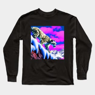 Leopardo de las Nieves en la Montaña. Long Sleeve T-Shirt